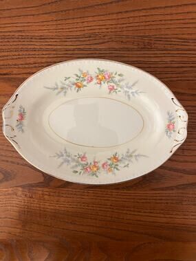 Vintage 1952 Homer Laughlin Eggshell Georgian "Ferndale" Oval Relish pickle dish